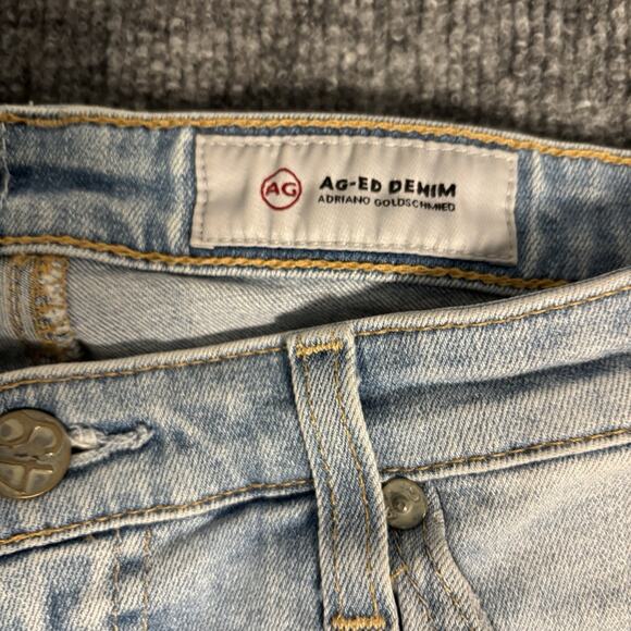 AG Adriano Goldschmied Jeans Womens 30 R Blue Legging Ankle Super Skinny Raw Hem - Picture 10 of 16